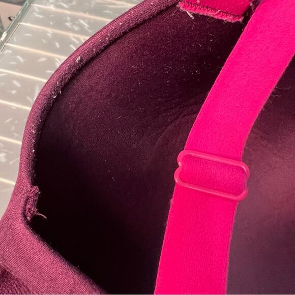 Cacique 38H Lane Bryant Lounge Bra Purple Pink Wireless Bra - Picture 6 of 8